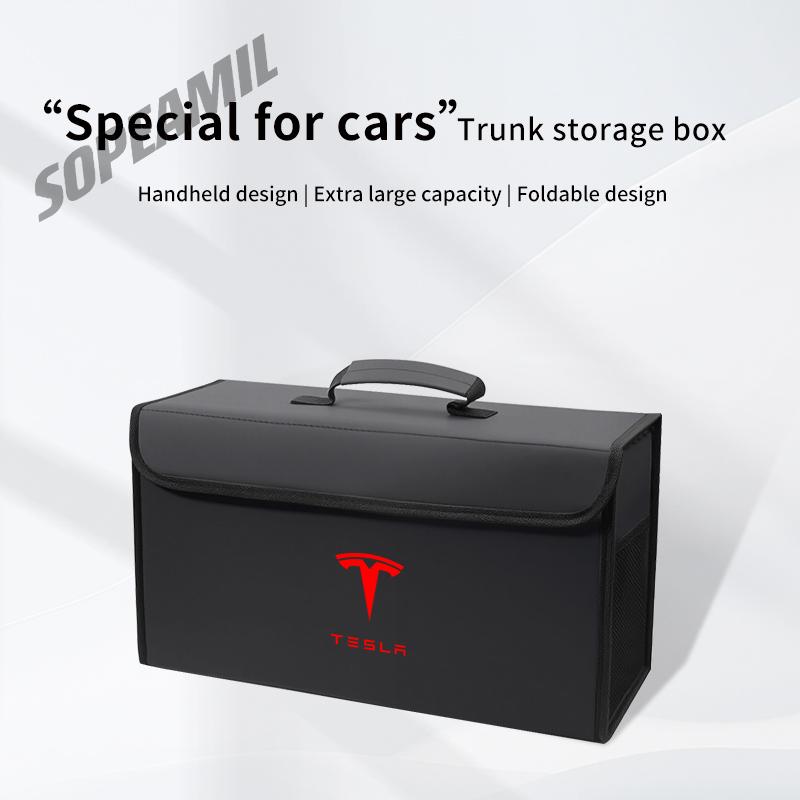 Car Trunk Storage Box Organizer Foldable Stowing Tidying Bag Tesla Model 3 Model Y Model S Model X CyberTruck Roadster Model Y L