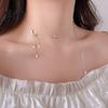 Anti-oxidation Necklace Lady Moon And Star Pendant Rhinestone Adjustable Alloy
