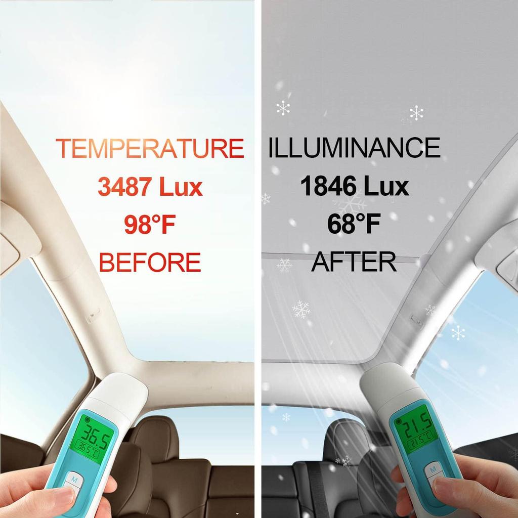 Sunroof Sunshades For Tesla Model 3 Y Juniper Highland 2020-2026 2025 Ice Cloth Buckle Front Rear Skylight Glass Roof Sun ShadeWindshield Sunshades 1