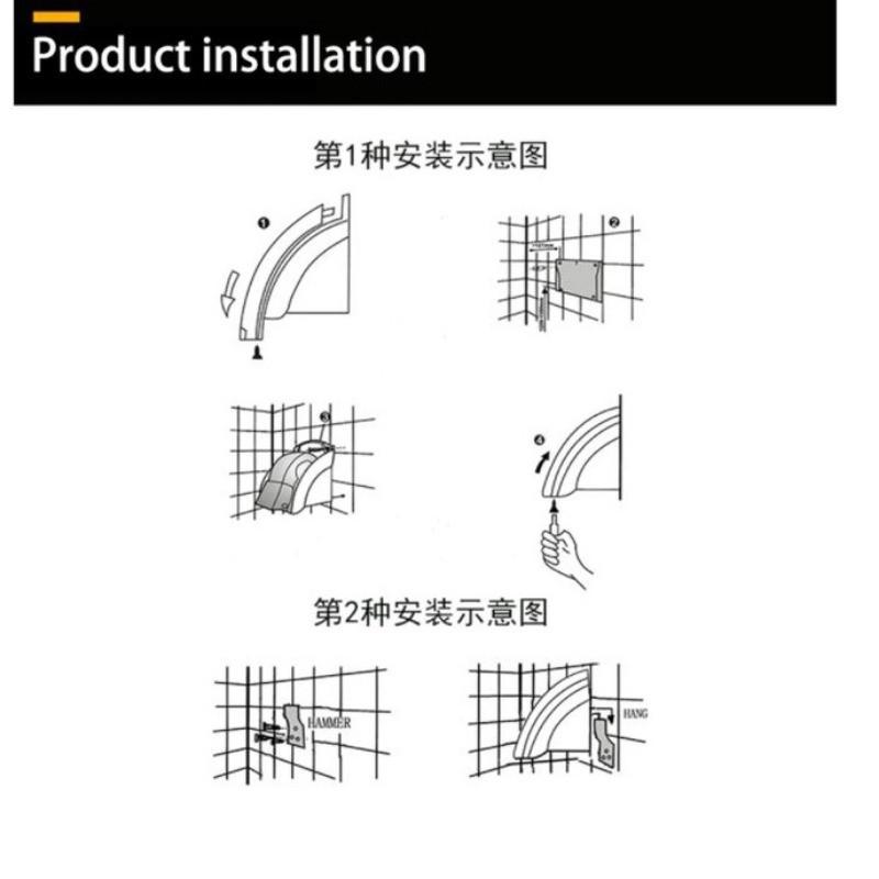 Automatic Induction Sense Hand Dryer Shopping Mall Wall-Mounted Hot Air Drying Machine Household Toilet Hand Drying Device