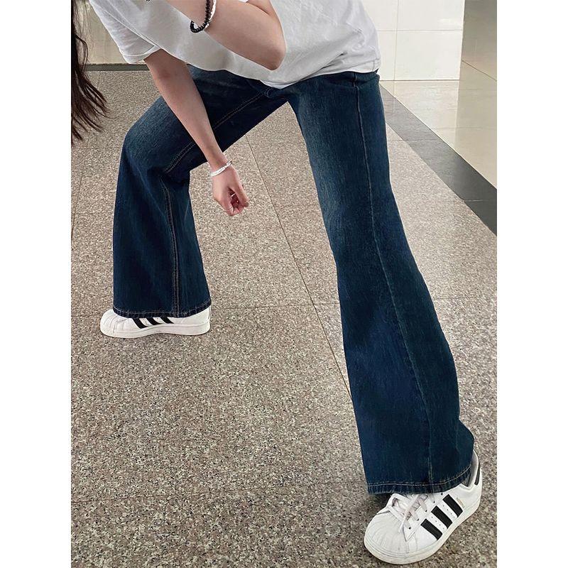 mm Pear Shapes Autumn Fat Sister Denim Dark Blue S(Suggestion 40-45kg)