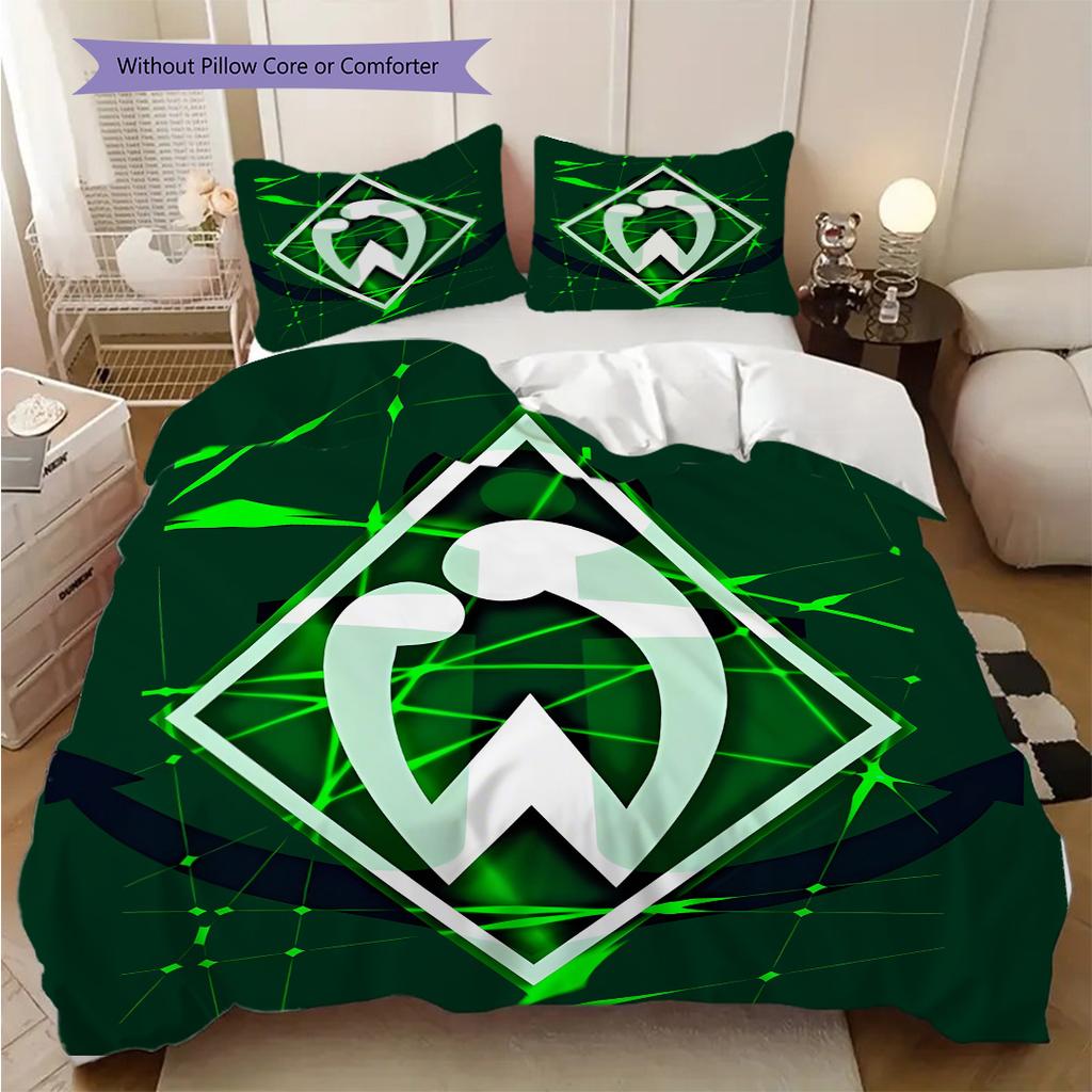 SV Werder Bremen Mönster Sängkläder Täcke Set Örngott Kuddfodral Heminredning Födelsedagspresent (1 * påslakan + 2 * örngott, utan kärna)