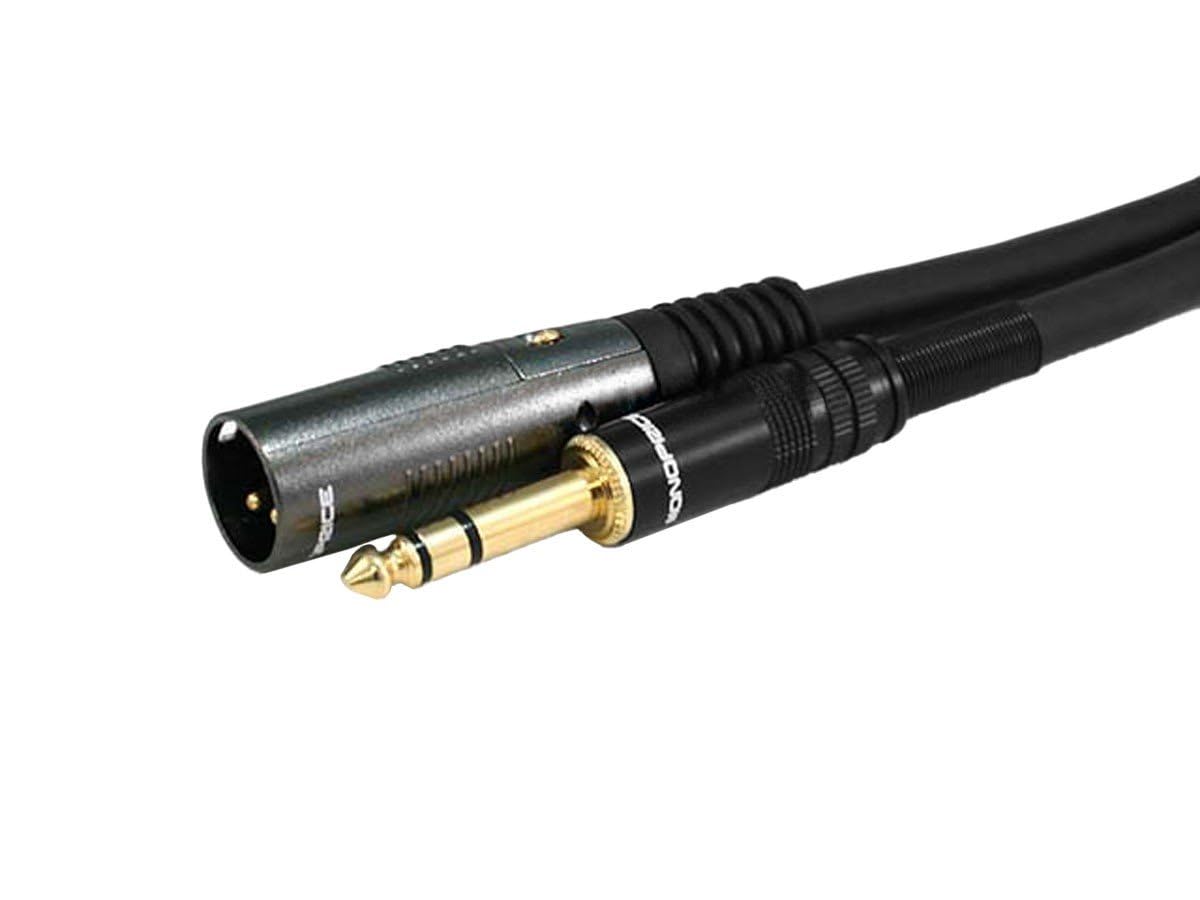 

Monoprice Monoprice 6ft Premier Series XLR Male to TRS Male 16AWG 1/4in Cable, (Gold Plated) чёрный