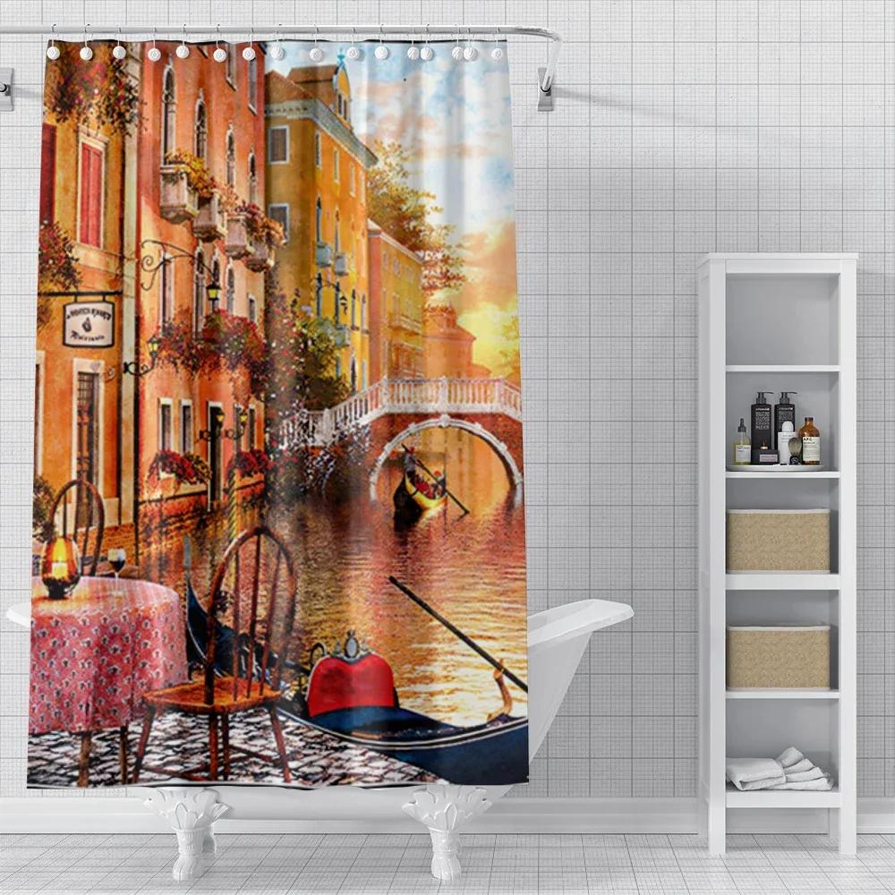 Home Shower Curtains for Bathroom Landscape Animals Waterproof Fabric Bathroom Curtains Modern Shower Curtain 180x200 240x200