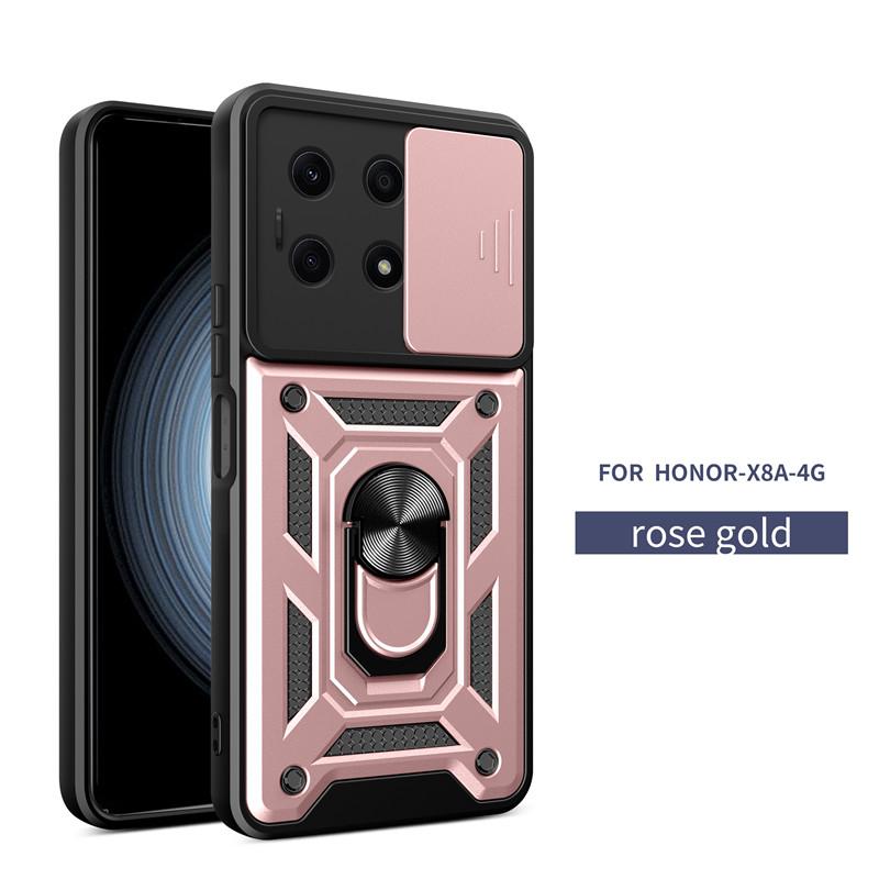 For Huawei Honor X8A 4G Case Shockproof Armor Magnetic Holder Ring Phone Cases For Honor X8A Slide Camera Protect Back Cover