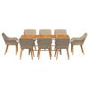 vidaXL Garden Dining Set with Cushions 9 pcs Beige Poly Rattan
