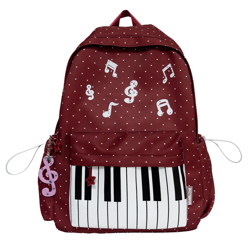 Zaino scolastico Zaino scolastico per studenti giapponesi Zaino con pois a tasti di pianoforte Zaino scolastico per studentesse Grande capacità Versatile Stile college Zaino da viaggio