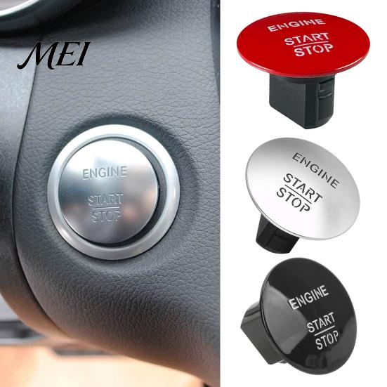Start Button Replacement for Mercedes Engine Stop Switch Benz, Car Push Direct Plug-in Starter Switch, Button, Accessory Metal Panel Butto
