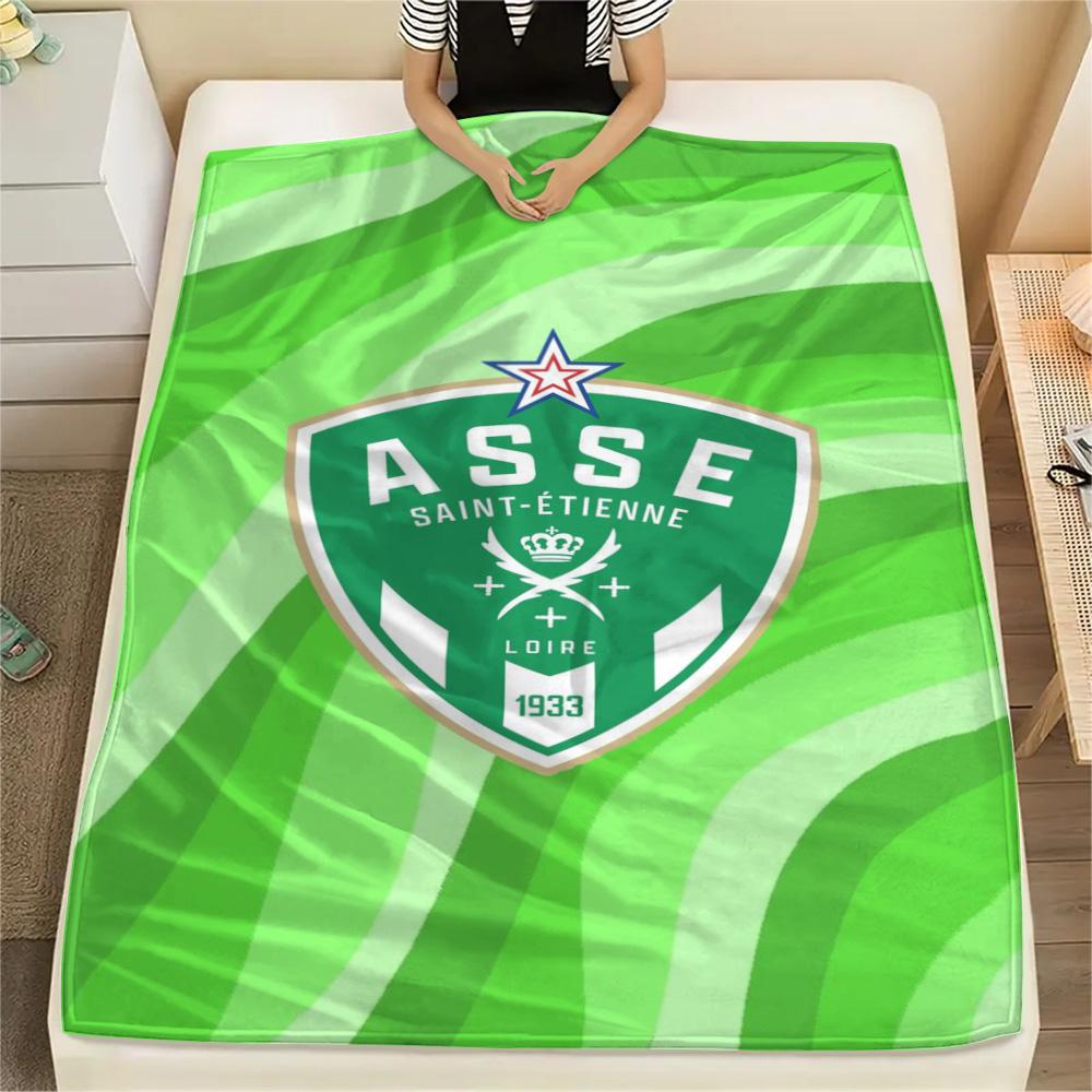 1Pc AS Saint-Étienne Print Flannel Blanket High Quality Warm Comfortable Cover for All Seasons Perfect for Gifts Home Decor