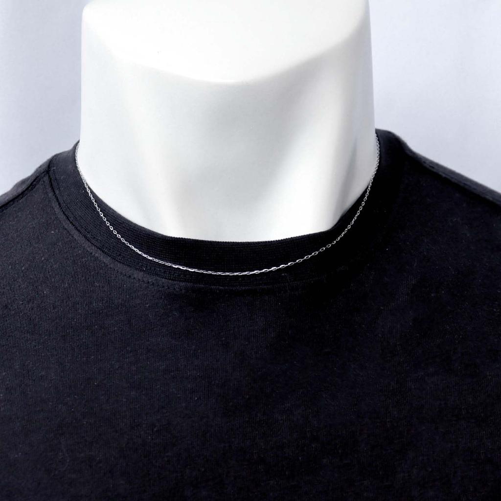 Lara Christie Platinum Chain Necklace, Pt850, Shine Cut Azuki Bean, 1.0mm Wide, Approximately 1.5g, Up To 45cm Long, Adjustable Length, Lc97-0032