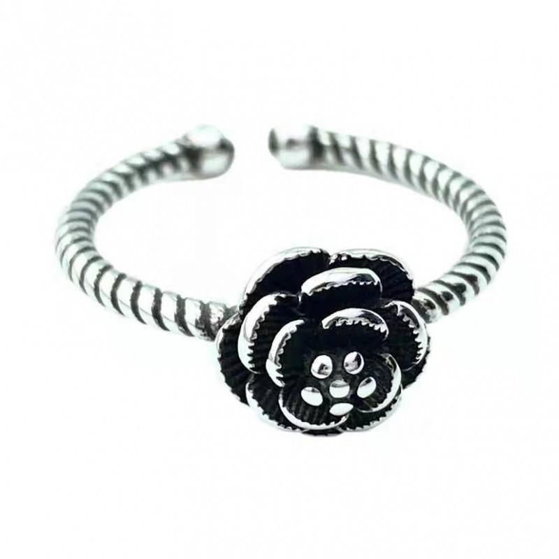 Adjustable Open Ring Women Men Vintage Rose Flower Multi-Layer Petal Design Plated Finger Stylish Index Adjustable Open Band