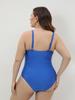 Dámské evropské a americké jednodílné plus size bikiny: Kostým s kosticemi, Jednobarevný, Dvojitá ramínka, Zeštíhlující střih.