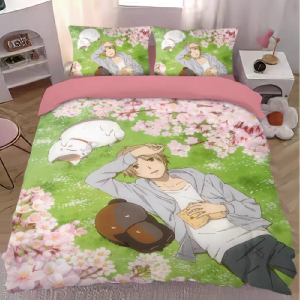 Comic Natsume'S Book Of Friends Bedding Set Natsume Yujin-Cho Duvet Cover Bedroom Decoration Single Double Large Size