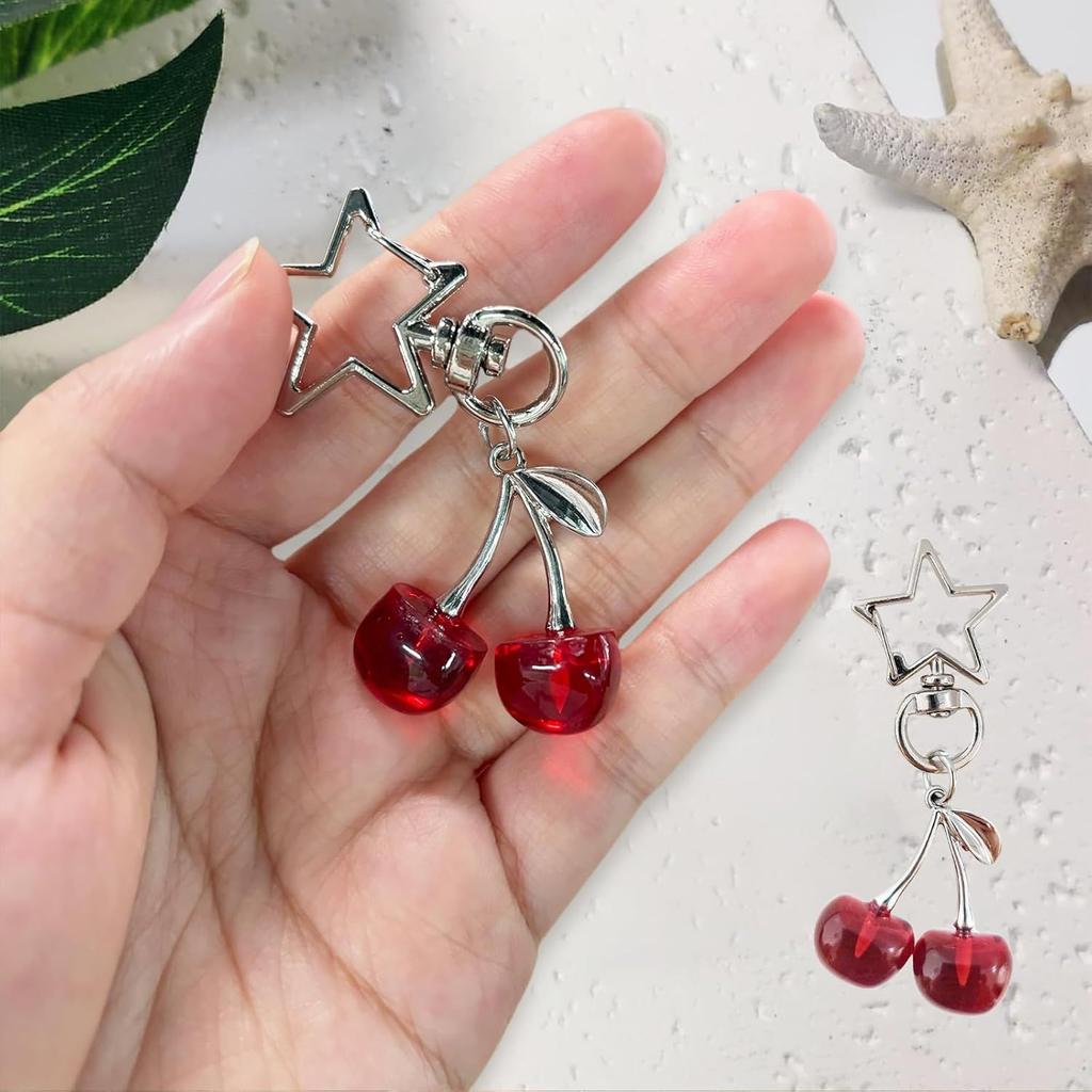 Simulatie Kers Sleutelhanger Fruit Ontwerp Hanger Tas Accessoires Sleutelring Koppel Familie Sleutelhanger Hanger