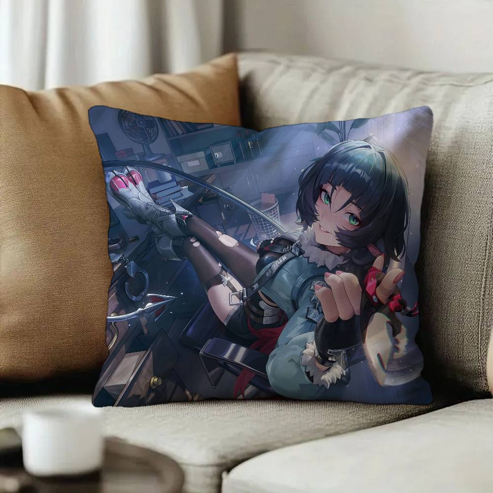 Anime Gaming Zenless Zone Zero Jane Doe Pillow Gifts Home Office Furnishings Bedroom Sofa Car Cushion Cover case 45x45cm