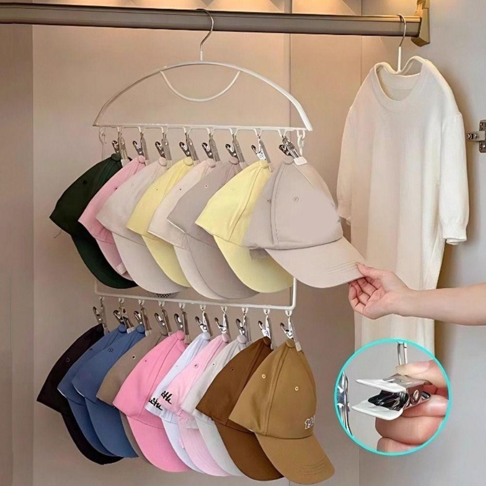 18 Clips Socks Drying Rack Large Capacity Stainless Steel Multi-clip Sock Drying Hanger Windproof Rust-proof