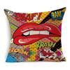 Cotton Linen Throw Pillow Cover American Pop Art Cushion Cover Pow Bang Wow Love Pineapple Modern Decorative Sofa Cushion Covers