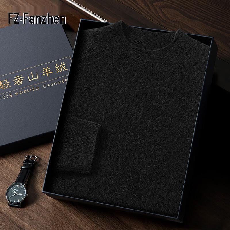 

Fanzhen Men s Cashmere Blend Half-High Collar Sweater XL