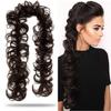 Kidzoo 36 Inches Women Girls Messy Frill Hair Extensions For Ponytail And Bun Juda Maker Hair Extension Pack Of 1 (Dark Brown)