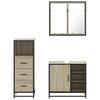 3 Piece Bathroom Furniture Set in Sonoma Oak Particleboard