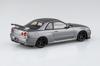Aoshima Bunka Kyozai Die Snap-Kit-Serie Nissan R34 Skyline Custom-Räder Plastikmodellbausatz (AOSHIMA) 1/32 GT-R (Athlet Silber) Vorgefärbt Nr.
