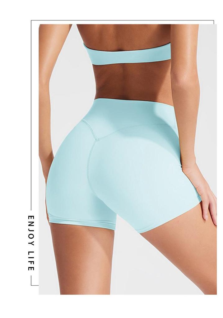 European & Asian Peach Hip Yoga Sports Shorts: High Waist, Slimming, Outdoor Cycling