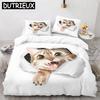 Cartoon Funny Cute Cat Duvet Cover Set 3D Polyester Pillowcases Quilt Cover Home Decor Gift Twin King Queen Bedding Set