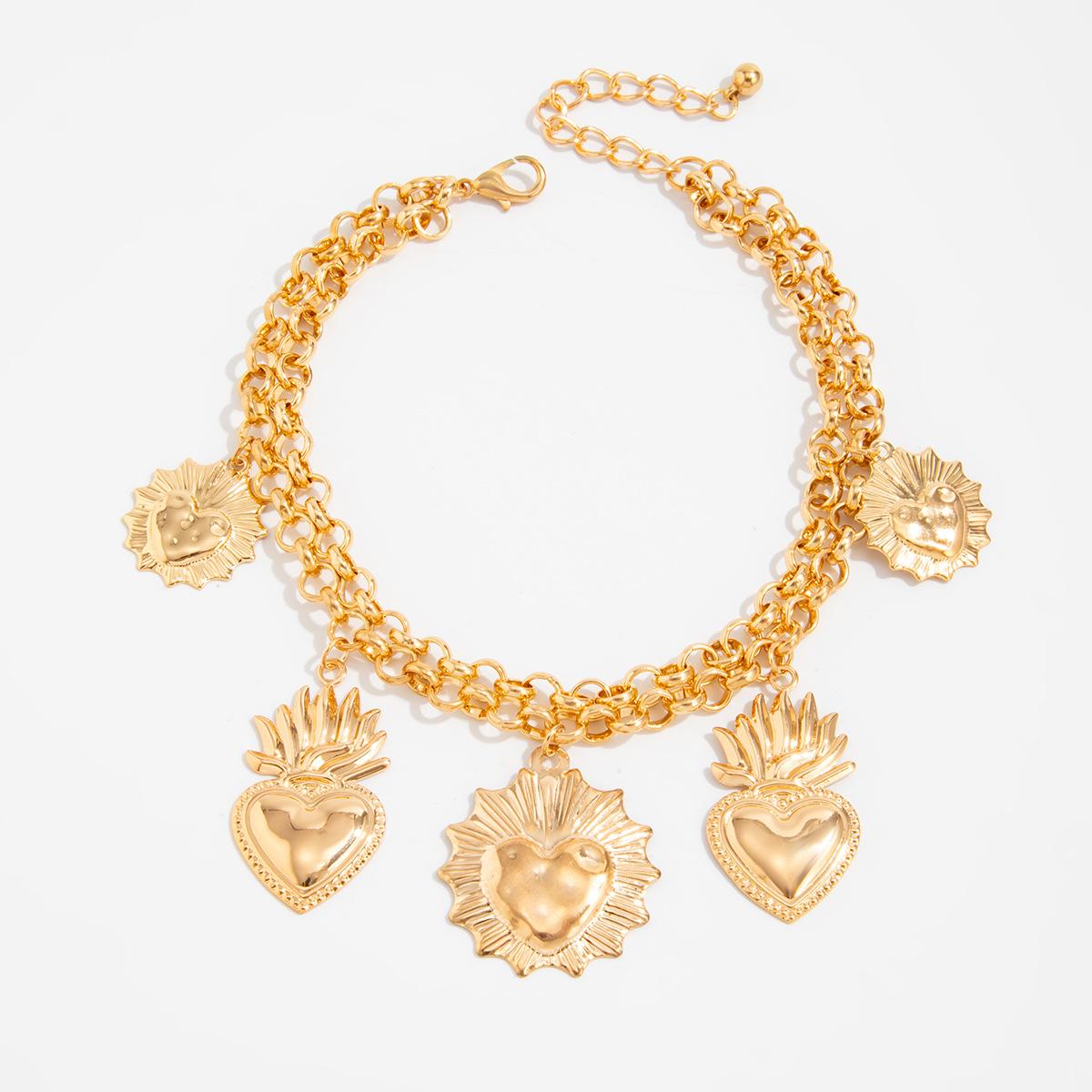 Креативный кулон-крест с сердцем, Декорация для штанов, Браслет на щиколотку, Модный браслет на щиколотку с имитацией жемчуга и бусинами