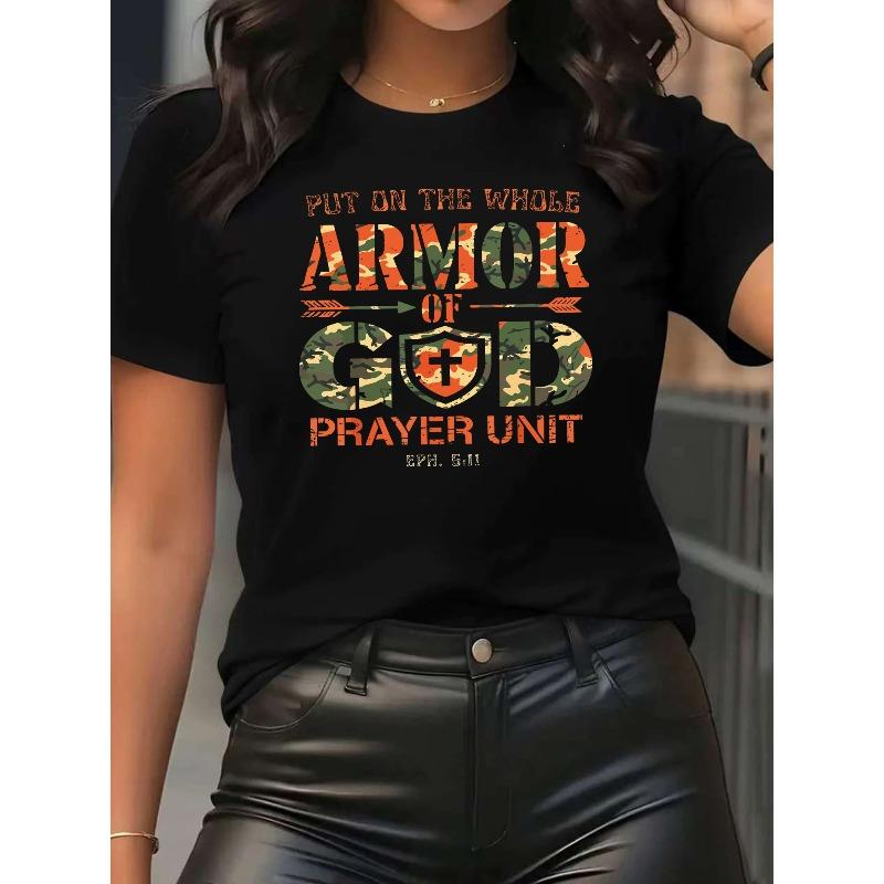 

[Trendy, Comfortable Round Neck] Women s Camo Print T-Shirt - Soft, Breathable Sporty Casual, Bold Street Style 4XL чорний