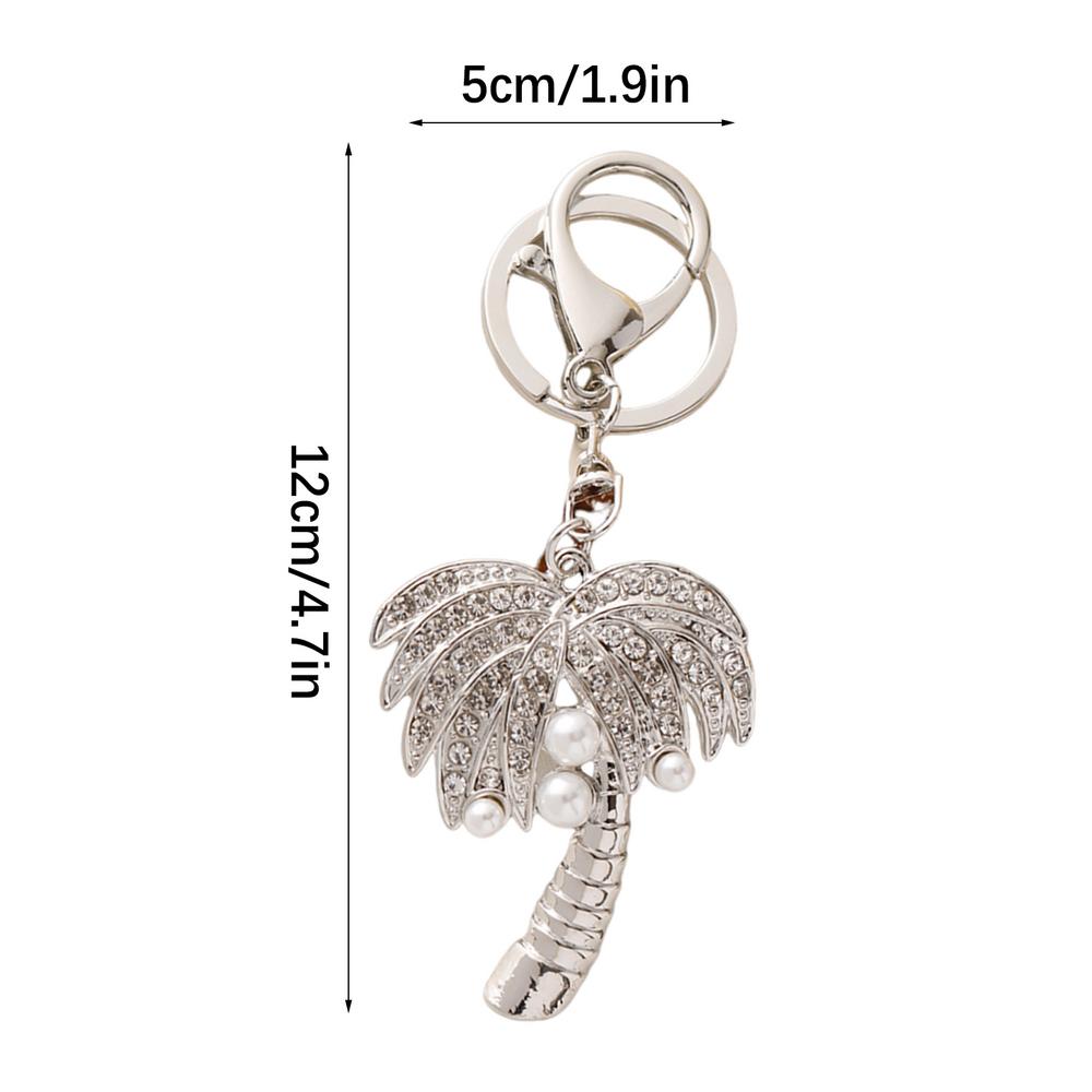 Stylish Coconut Tree Palm Key Chain For Women Men Creative Gold Color Alloy Keyring Ornament Bag Purse Charm Accessories