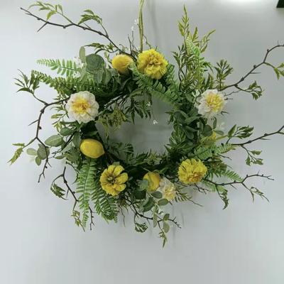 Lemon Wreath Spring Wreath Home Decoration Door Artificial Flower Decoration