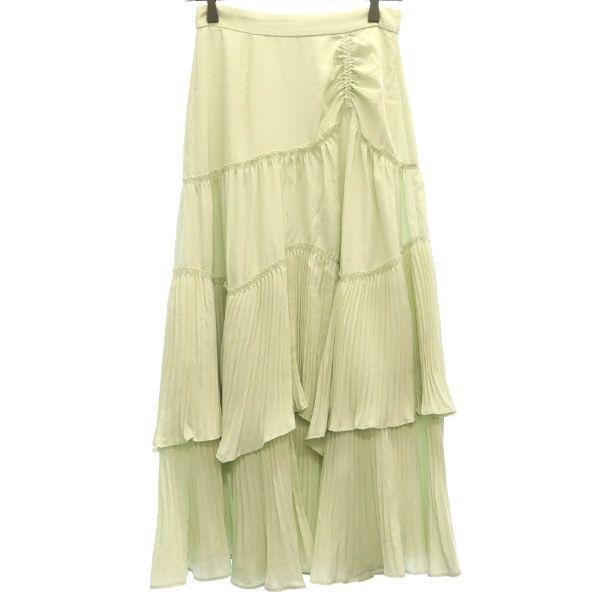 SNIDEL SWFS211127 Maxi Length Ruffle Tiered Skirt Green Ladies Old Clothes Used