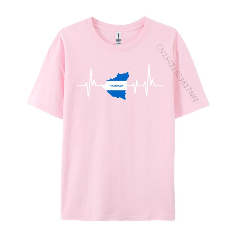 Heartbeat Design Nicaraguan Flag Nicaragua Family T Shirt Summer 2024 New Fashion Cotton Tops Shirt Printed Tshirts For Unisex