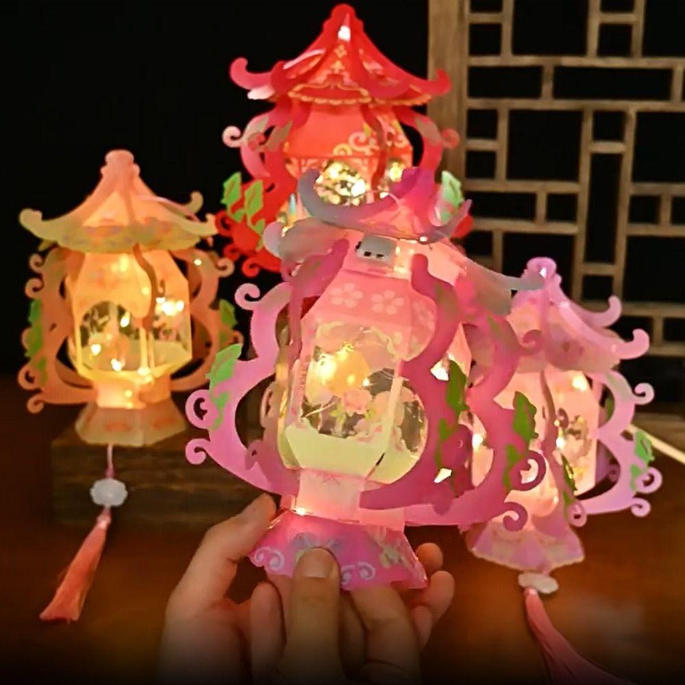PVC Chinese Portable Lantern Blessing LED Lantern Toys Handheld Lantern  Kindergarten