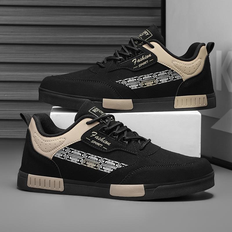 Men's Easy To Clean Casual Shoes, Good Grip, Low Top Lace-up Sneakers