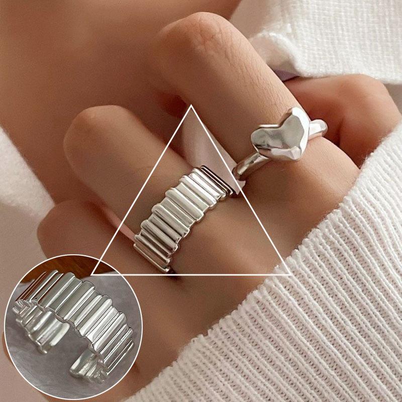 S925 Silver-Plated Creative Teardrop Ring for Women - European/American Open Design