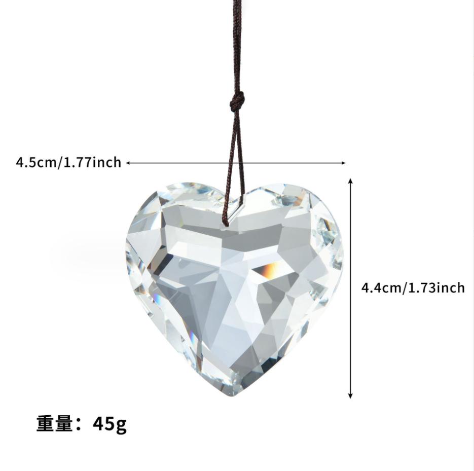 Crystal Windchime Love Heart Pendant Hanging Wind Chimes Sun Catchers Window Rainbow Chaser Outdoor Garden Home Decor Gifts