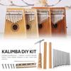 Thumb Piano DIY Parts with Keys Kit Musical Enjoyable Instrument Bridge Tuning Hammer Supplies for 17 Keys