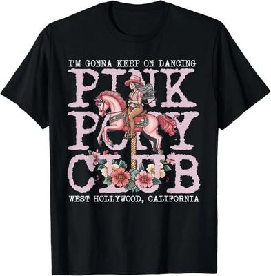 Cute Birthday Cowgirl Retro Pink Girl Pony Club  S-5XL Unisex T-Shirt