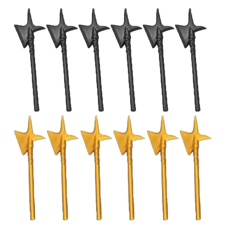 MOC Medieval Military Building Blocks Anime Character Accessories Gold Weapon Tomahawk Sword Gun Helmet Toy Gift R053 Mini Brick