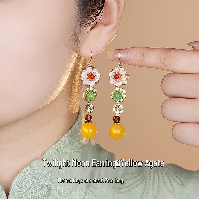 Women's Summer Style Fresh Pearl Earrings, High-End Hanfu Accessories, 925 Sterling Silver