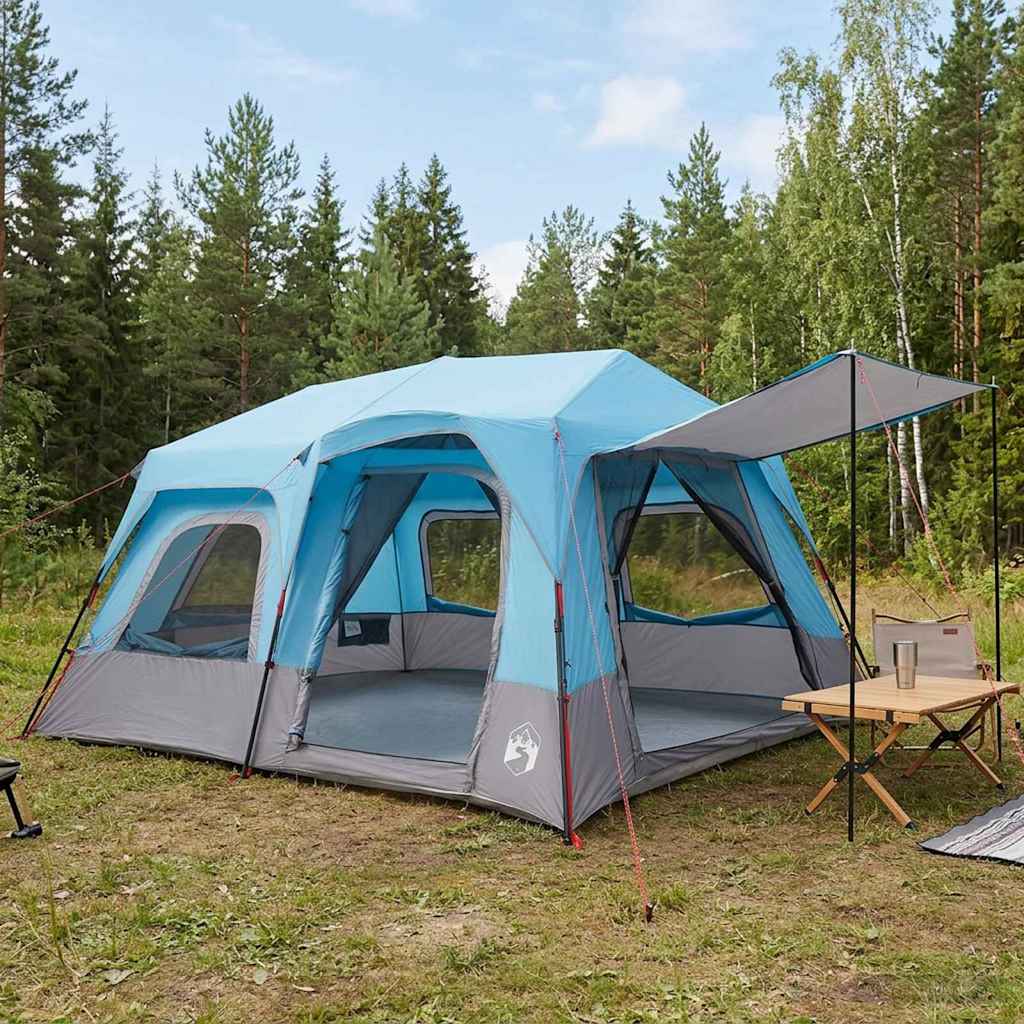 Sofortzelt Blau 8 Personen Zelt 185T Polyester mit PU-Beschichtung