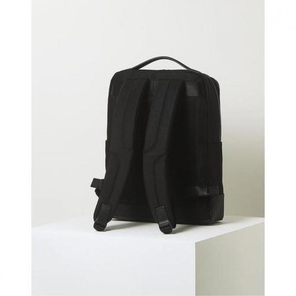 Daks Black Leather Contrast Nylon Backpack Dbba3e308bk