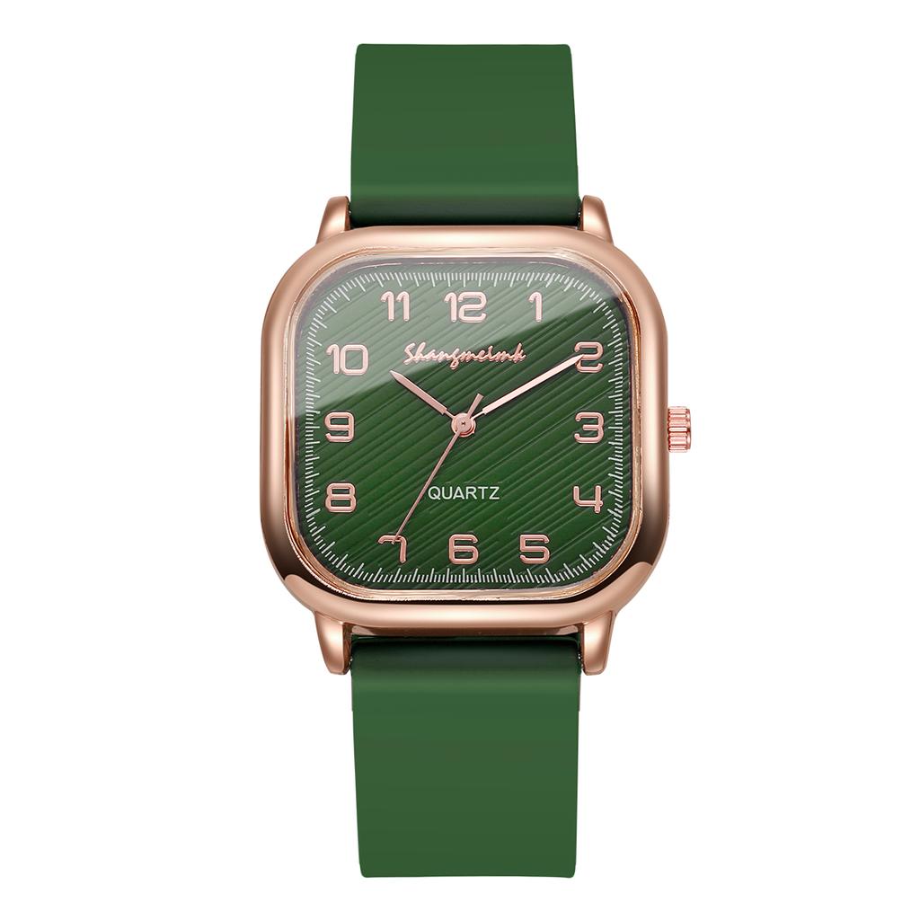 Women Square Watches Casual Silicone Strap Quartz Watch for Girls Clock