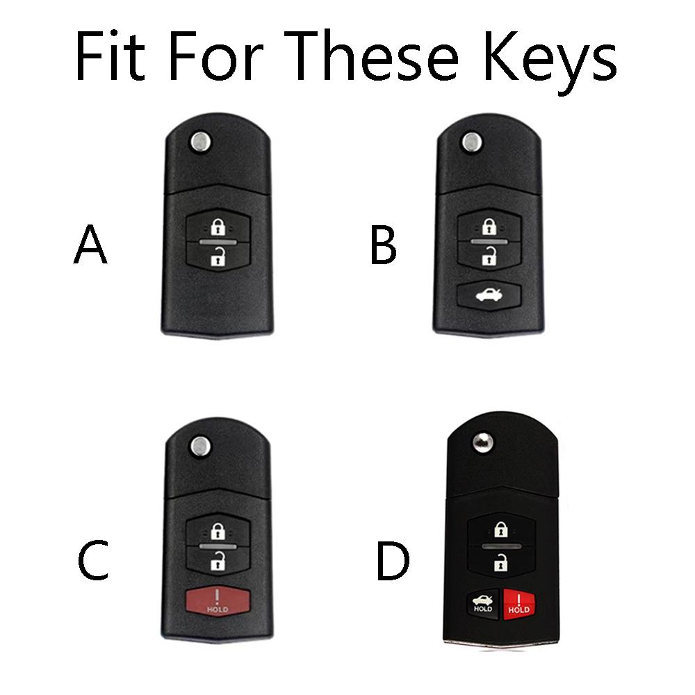 Abs Carbon Fiber Auto Flip Key Fob Cover Case Fit For Mazda 2 3 5 6 8 Cx7 Cx-7 Cx5 Cx-5 Cx9 Cx-9 Mx5 Mx-5 M6 Rx8 Rx-8 2 3 4 Buttons Housing