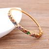 Nidin New Arrival Luxury Stackable Statement Bangle for Women Wedding Cubic Zircon Crystal CZ Dubai Gold Plated Bracelets Gifts