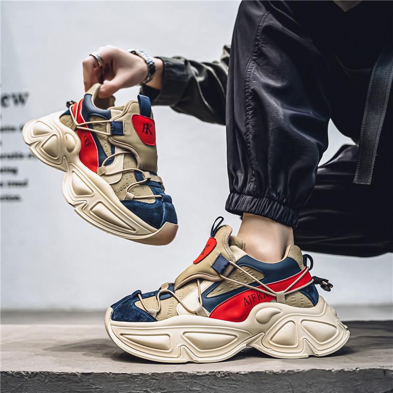 Men's Trend Clunky Sneaker Outdoor Non Slip Breathable Casual Running Sport Shoes Comfortable Work Shoes