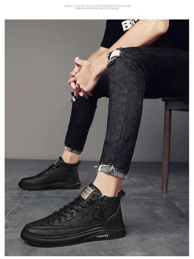 2025 Spring Men's Versatile Casual White Board Shoes - Trendy British Style