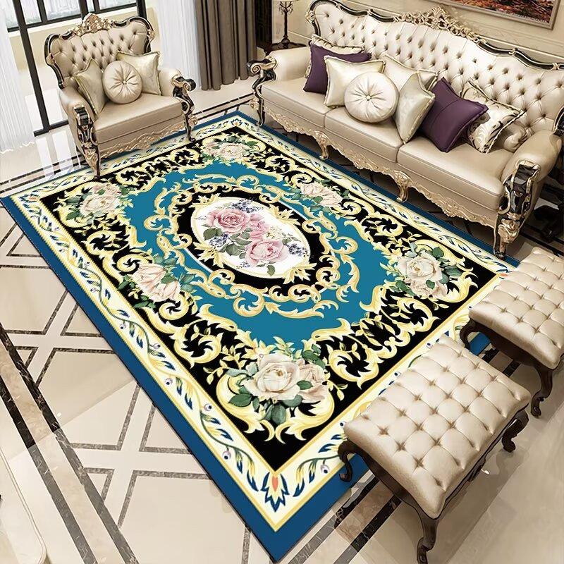 European Rug Retro Living Room Decoration Classical Lounge Floor Mat Bedroom Study Easy Cleaning Non-slip Carpet Izable
