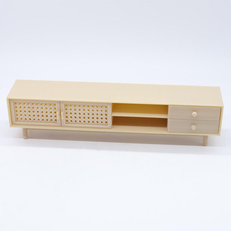1/12 Dollhouse Mini Tv Cabinet Model Dollhouse Living Room Furniture Decoration Micro Scene Photo Props Pretend Play Toys
